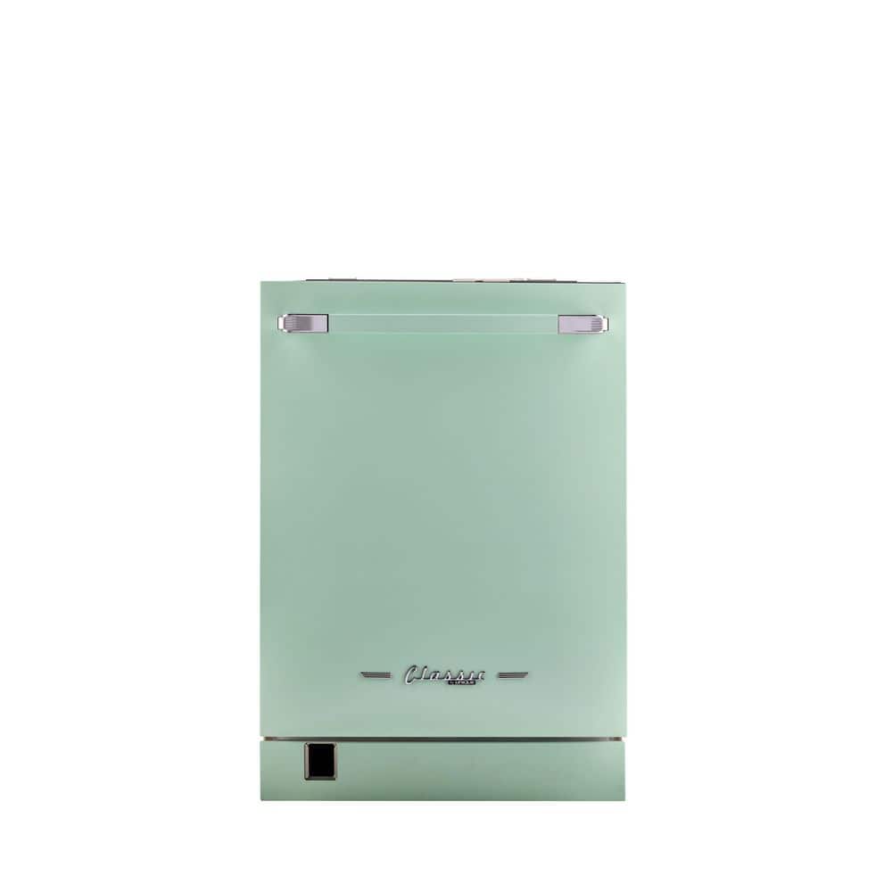 "24"" Classic Retro Panel Ready Dishwasher in Summer Mint Green"