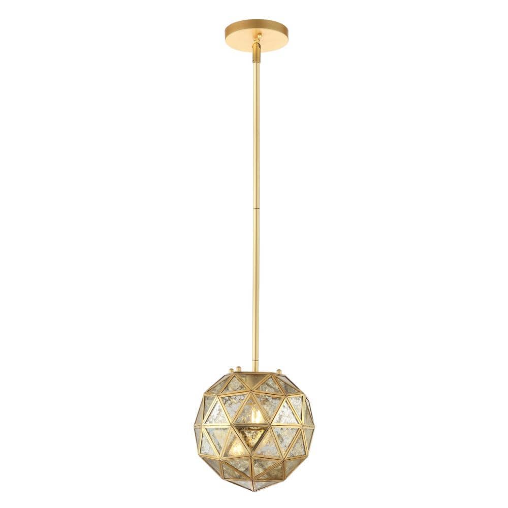 Radiant Shimmer 16" Gold & Clear Glass Globe LED Pendant