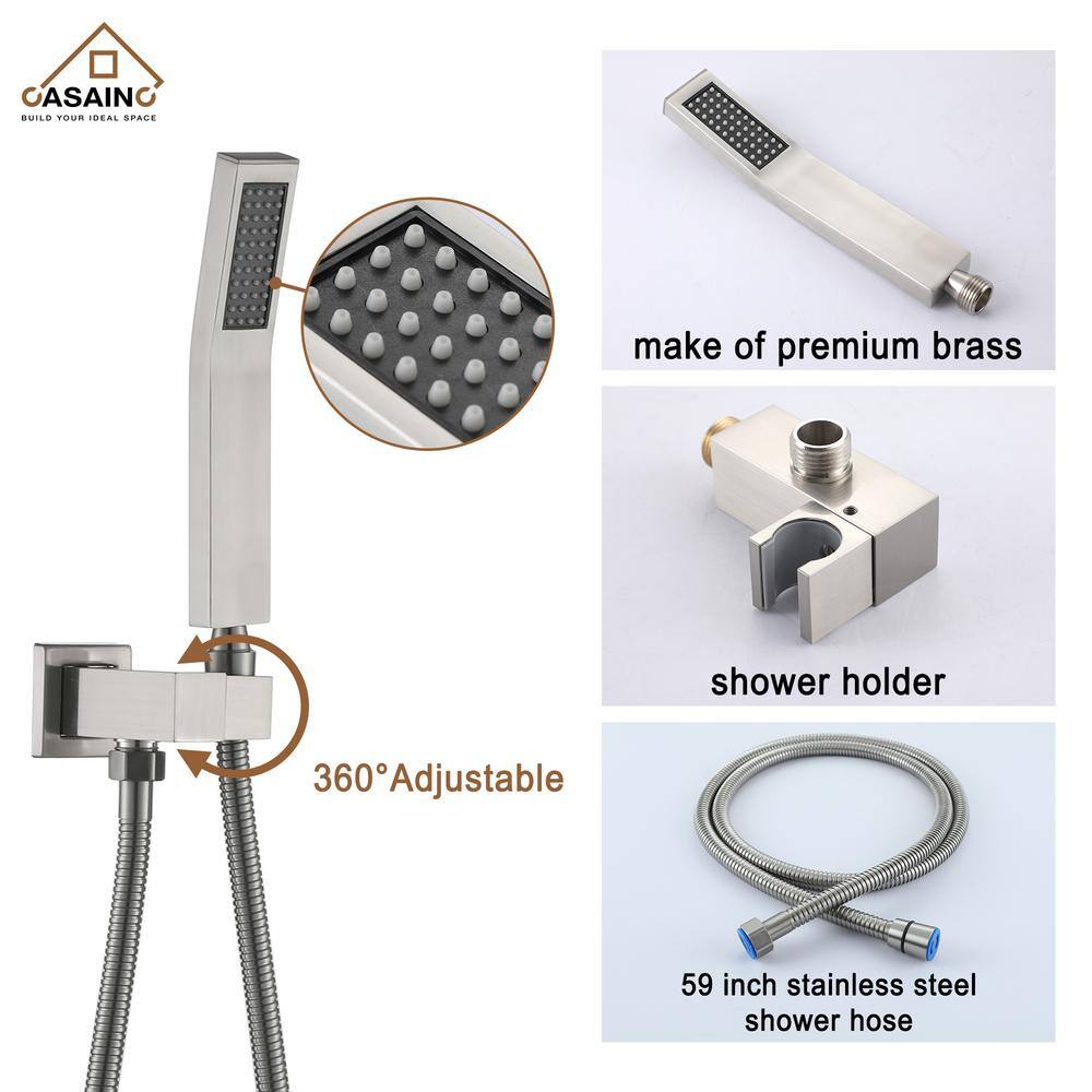 12'' Matte Black Nickel Rain Shower System with Handheld