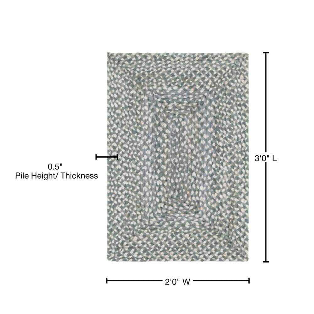 Eco-Friendly Hand-Braided Gray Chindi Rug 2' x 3'