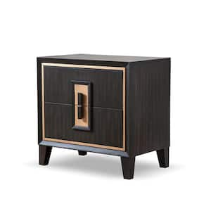 Demi Espresso 2-Drawer 27 in. Nightstand