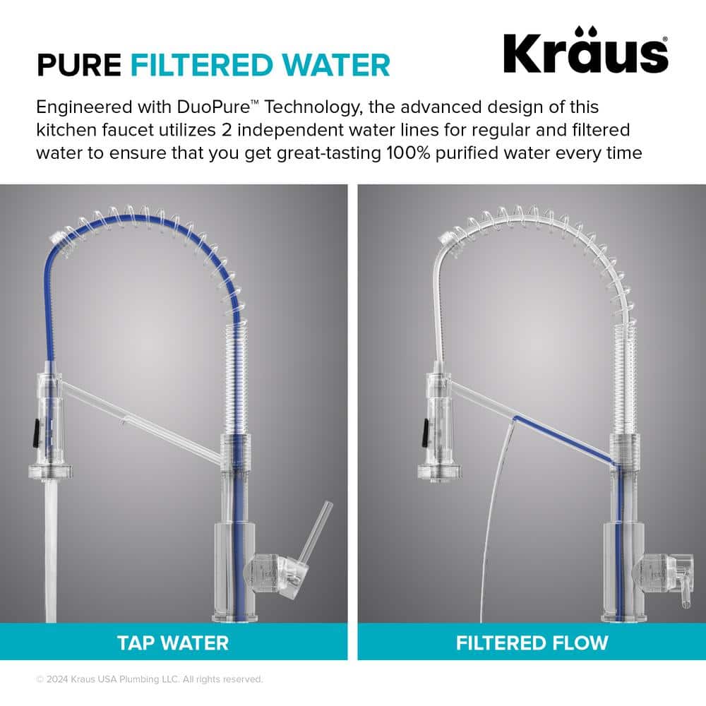 Chrome Pull-Down Single Handle Kitchen Faucet with Spray
