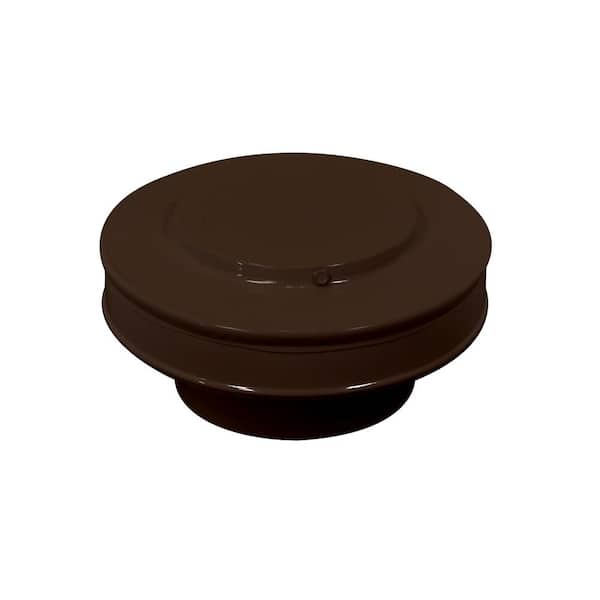 5 in. D Aluminum Static Roof Vent Pipe Cap in Brown