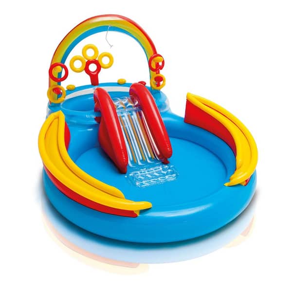 zaterdag Score Productiviteit Intex 9.75 ft. x 6.3 ft. x 52.8 in. Deep Inflatable Kiddie Pool 57453EP -  The Home Depot