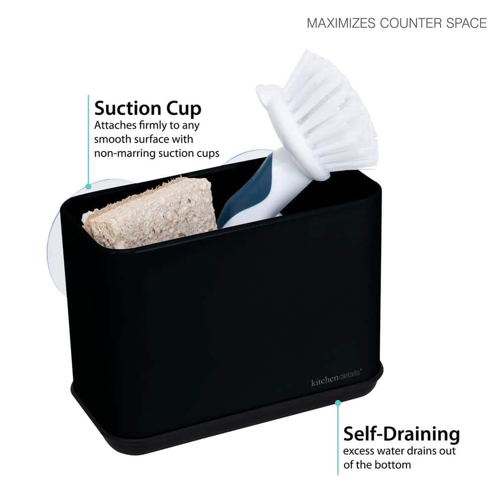 Matte Black Ceramic Suction Sink Caddy