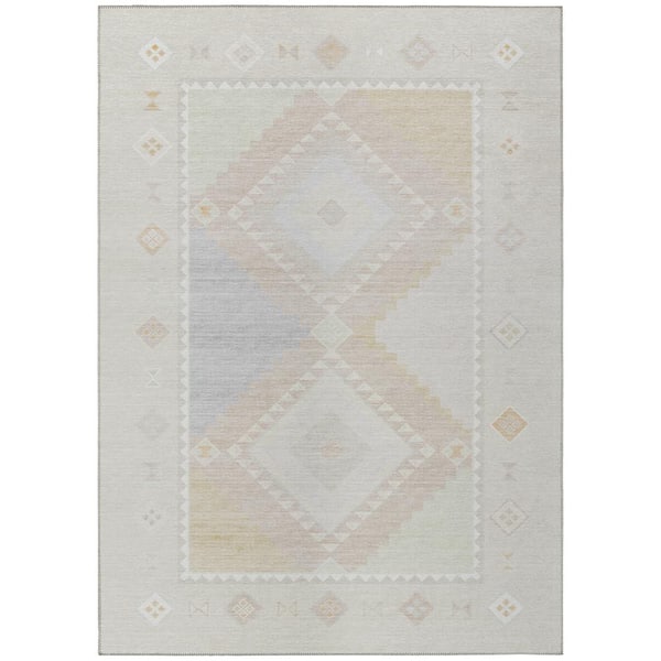 Addison Rugs Sonora Ivory 5 ft. x 7 ft. 6 in. Geometric Indoor/Outdoor Area Rug