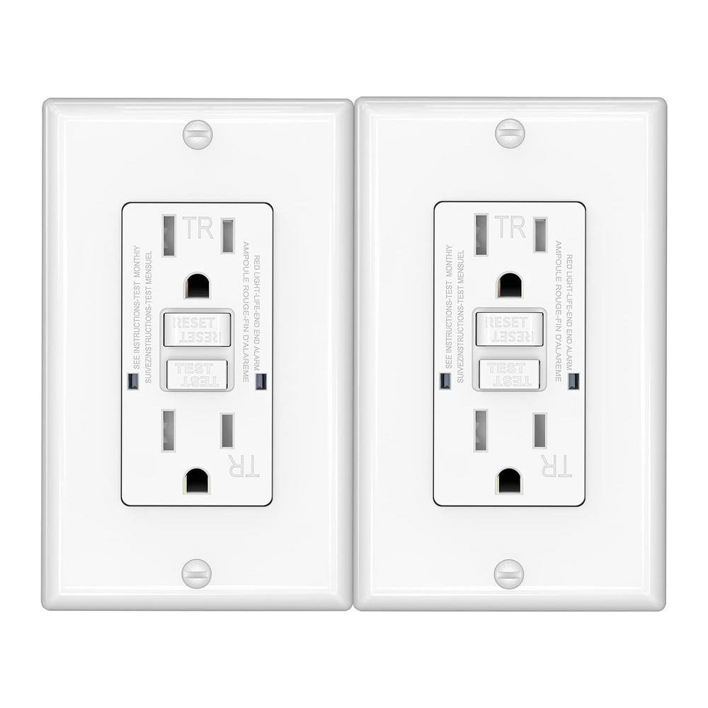 Etokfoks 15 Amp 125Volt SelfTest Tamper Resistant GFCI Duplex Outlet