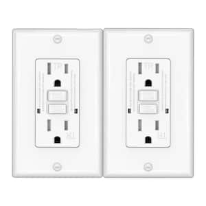 15 Amp 125-Volt Self-Test Tamper Resistant GFCI Duplex Outlet White 2-Pack