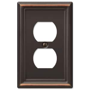 Ascher 1 Gang Duplex Steel Wall Plate - Aged Bronze