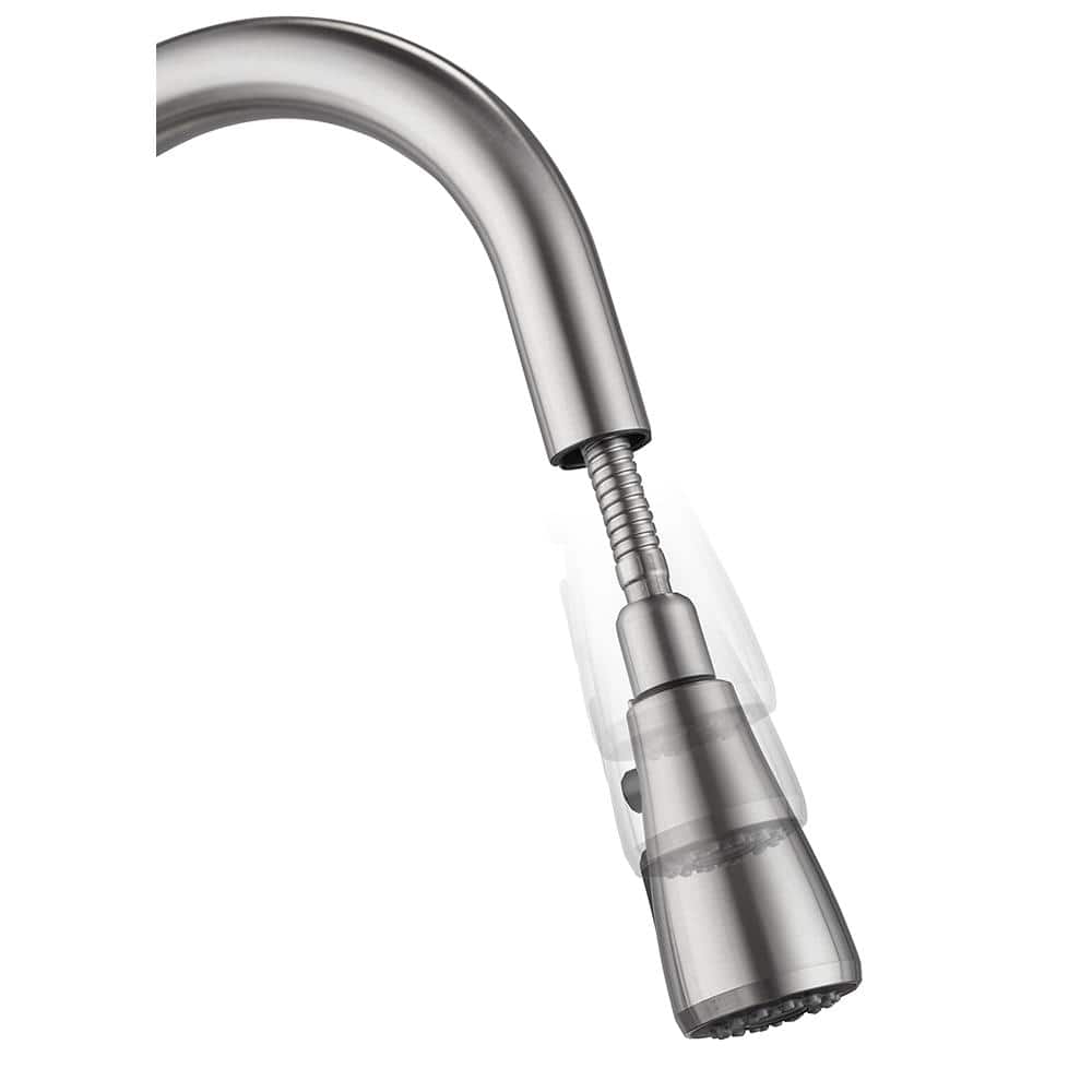 Stainless Steel Freestanding Utility Sink with Pull-Out Faucet