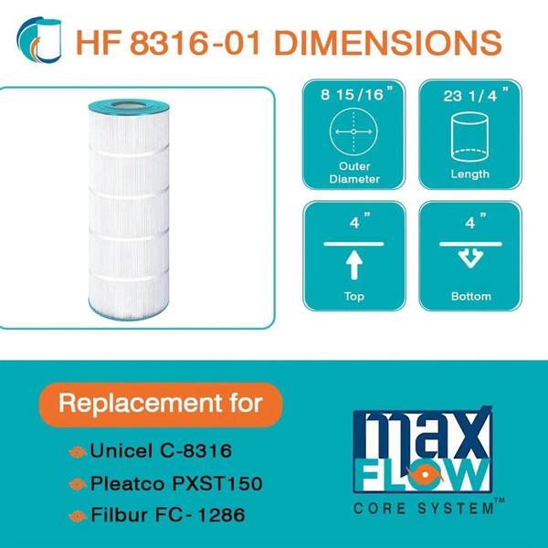 Hurricane HF8316-01 Advanced 8.94 in. Dia Pool and Spa Filter