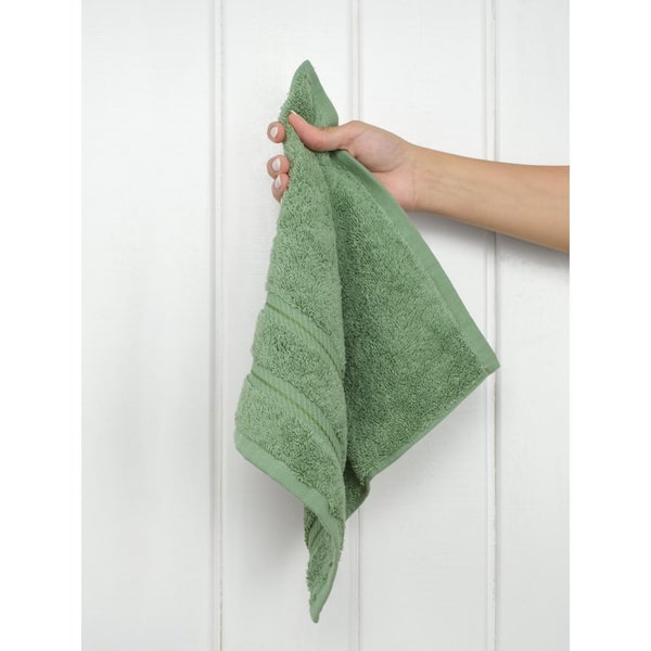 American Soft Linen 100% Turkish Cotton 4 Piece Washcloth Set- Sage Green