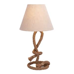 29 in. Brown Jute Twisted Rope Task and Reading Table Lamp