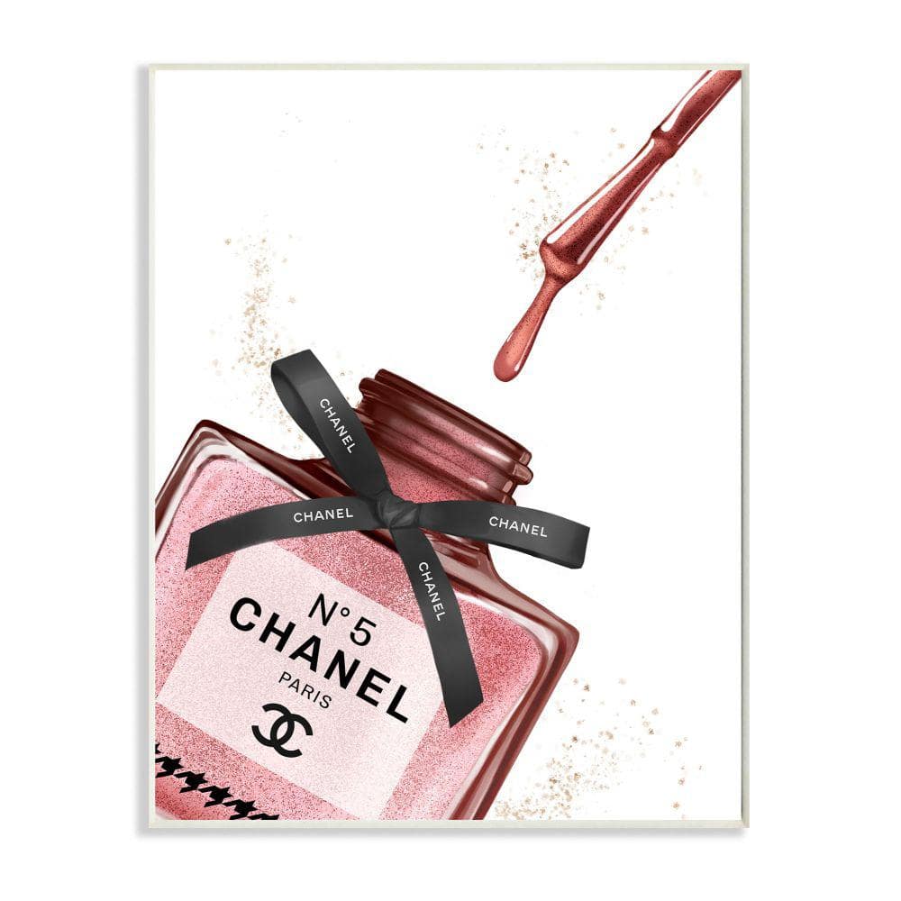 Stupell Industries Makeup Nail Polish Brush Drip Pink Fashion, Design by Artist Ziwei Li Art, 13 x 19, Wall Plaque