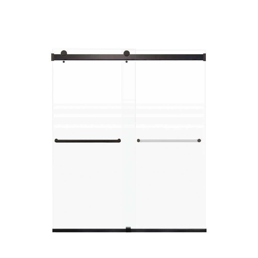 Brianna 60 in. W x 70 in. H Sliding Frameless Shower Door in Matte Black Finish with Frosted Glass price history on PriceWatchPro