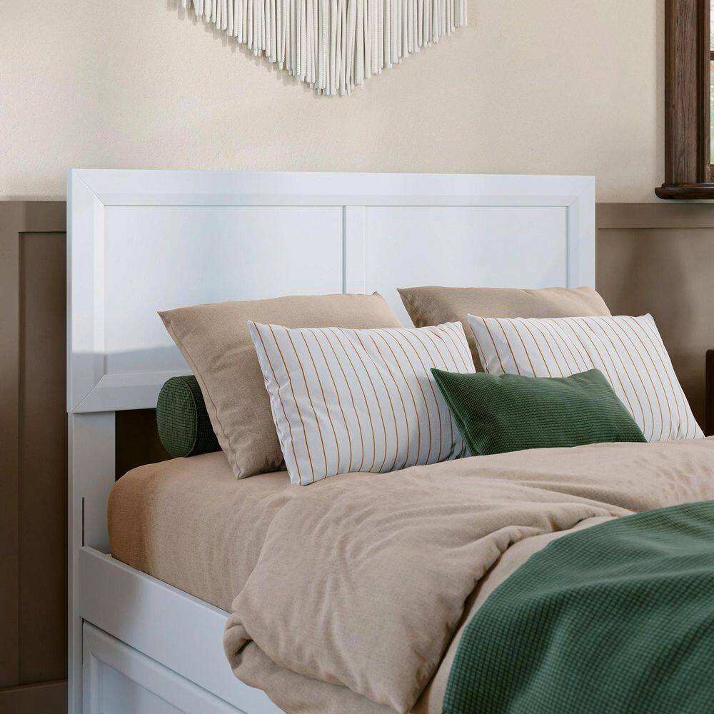 Lylah Walnut Brown Solid Wood Frame King Platform Bed with Panel Footboard and Twin XL Trundle - thumbnail 9