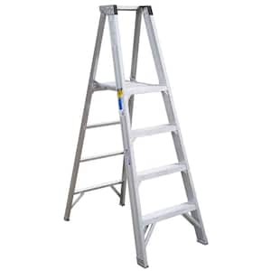 4 ft. Aluminum Platform Step Ladder (10 ft. Reach Height)with 375 lb. Load Capacity Type IAA Duty Rating