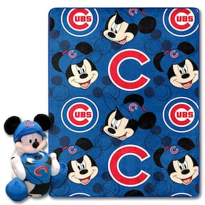 MLB Cubs Pitch Crazy Mickey Hugger Pillow and Silk Touch Throw Set