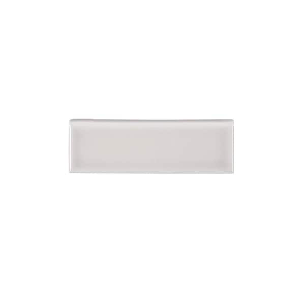 Jeffrey Court Weather Grey 2 in. x 6 in. Glossy Ceramic Wall Single Bullnose Tile