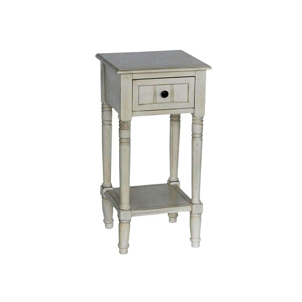 Decor Therapy Simplify Antique White 1Drawer End Table FR1475 The