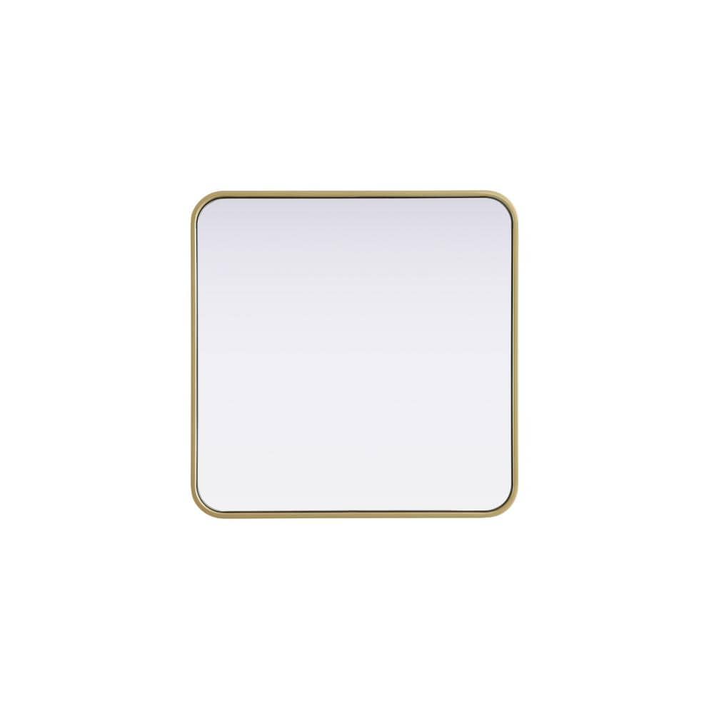 Timeless Home Brass 24 in. W x 24 in. H Contour Wall Mirror
