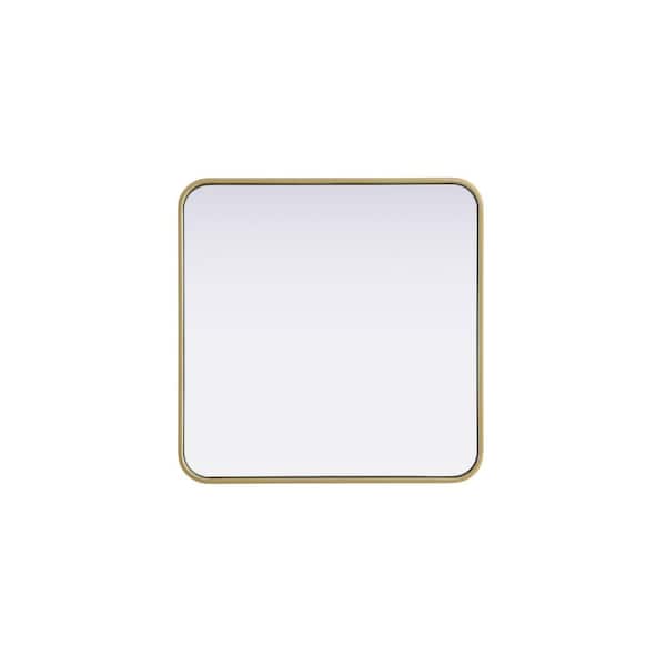 Timeless Home Brass 24 in. W x 24 in. H Contour Wall Mirror