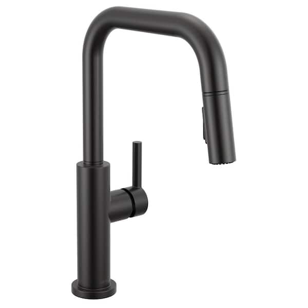 Delta Nicoli Matte Black 15.75 in. H Pull Down Sprayer Kitchen