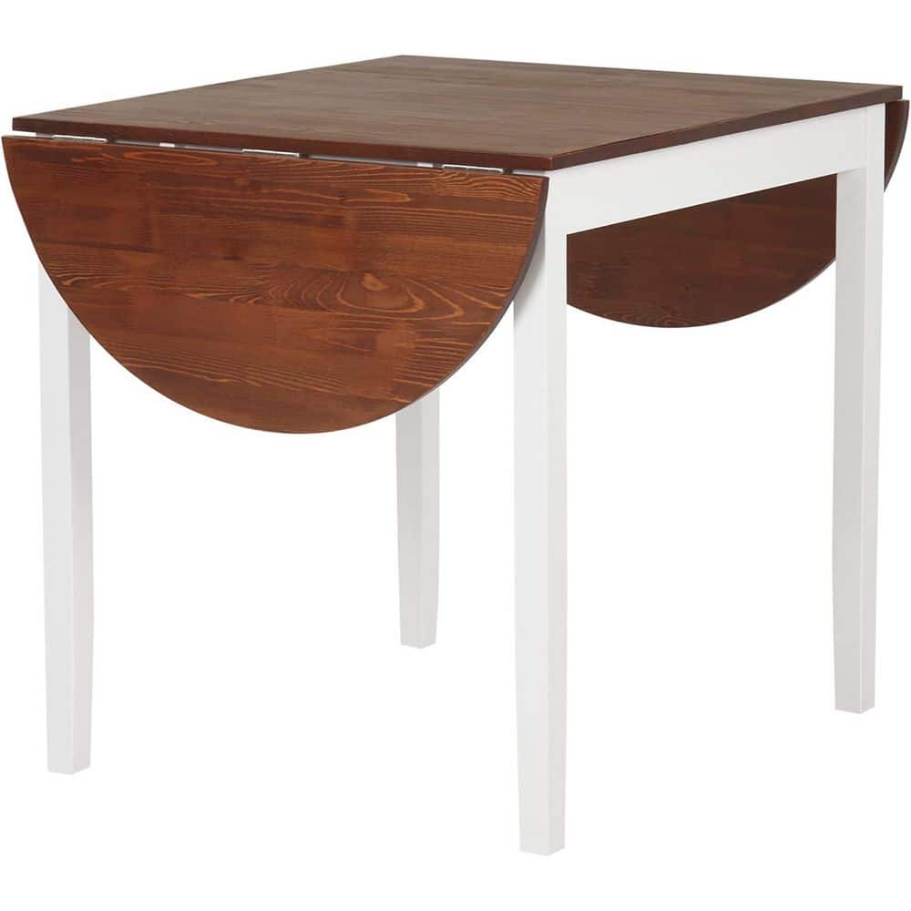 Modern Brown Pine 55.12 in. Drop Leaf Rectangle Wood Coffee Table with White Legs for Small Spaces price history on PriceWatchPro