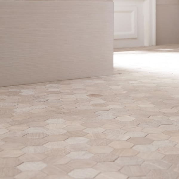 Honeycomb 2 in. Hexagon 12 in. x 12 in. x 0.38 in. Tumbled Marble Mesh-Mounted Mosaic Tile (0.98 sq. ft./Each)