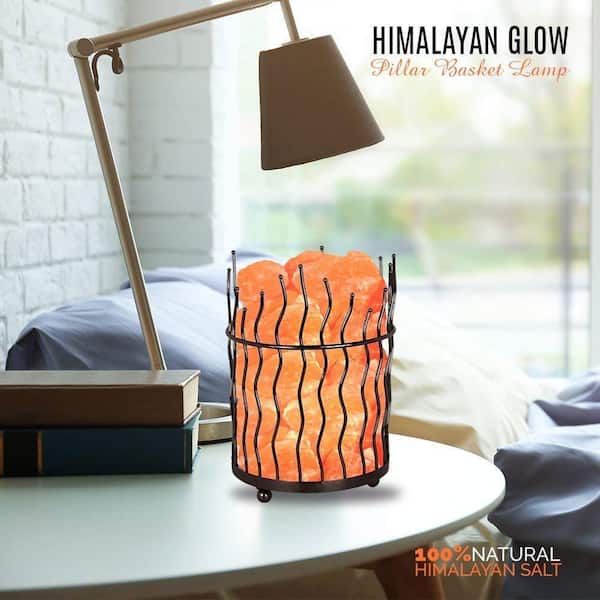7.8 in. Ionic Crystal Salt Pillar and Natural Amber Glow Table Lamp, (Pack of 2)