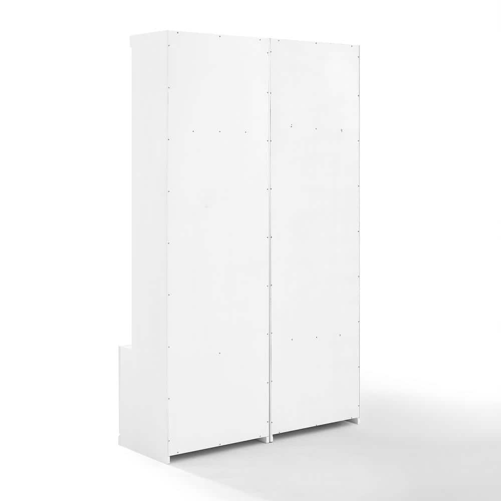 White Polished Nickel 2-Piece Hall Tree with Storage