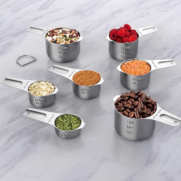 21-Piece Stainless Steel Measuring Cups and Spoons Set with Leveler and Mini Spoons for Dry and Liquid Ingredients