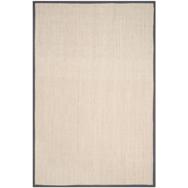 SAFAVIEH Natural Fiber Marble/Dark Gray 6 ft. x 9 ft. Border Area Rug
