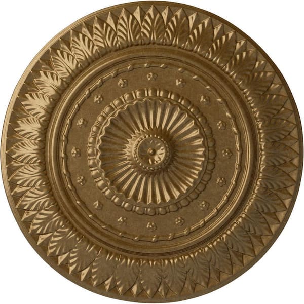 Ekena Millwork 26-5/8 in. x 2-1/4 in. Christopher Urethane Ceiling Medallion, Pale Gold