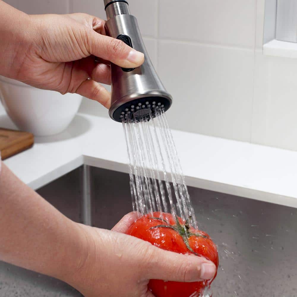 Brushed Nickel Single Handle Pull-Out Kitchen Faucet