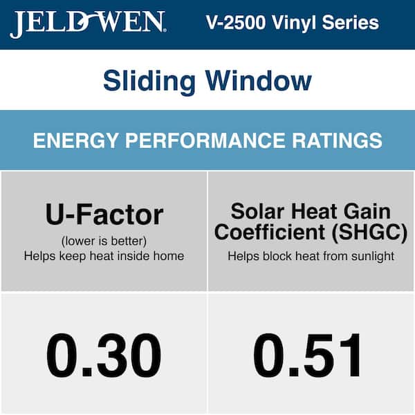 V-2500 Series 59.5 in. W x 35.5 in. H Left-Handed White Vinyl Low-E Sliding Window w/ Brickmould Nail Fin Frame