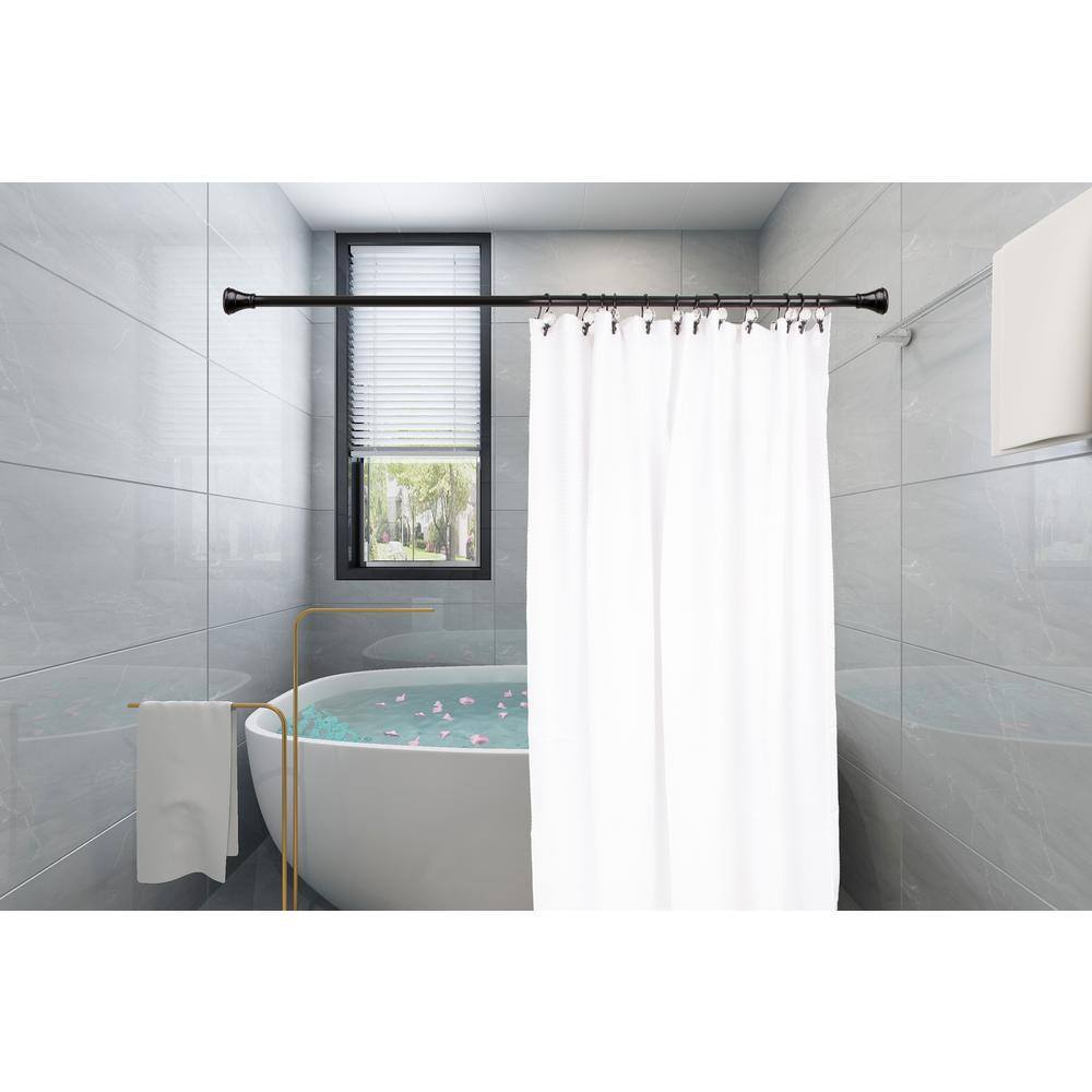 Matte Black Double Shower Curtain Hooks with Crystal Design