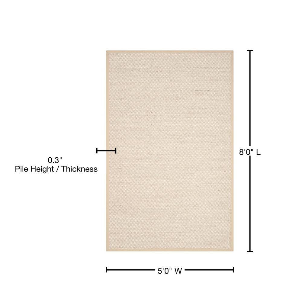 Coastal Charm Hand-Knotted Marble & Linen 59" Area Rug