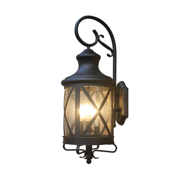 Unbranded Taysom 4-Light Black Outdoor Wall Mount Barn Light Sconce Lantern