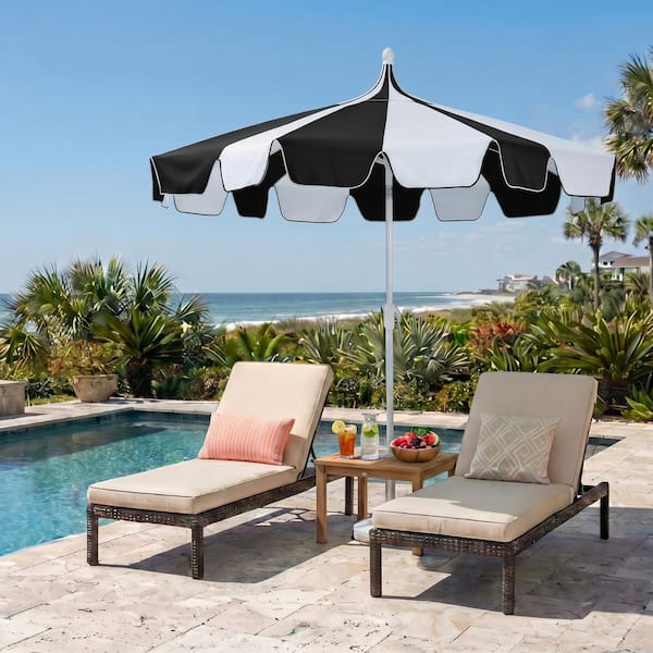 Mondawe 10 ft. Pagoda Patio Umbrella with Crank Lift and Tilt Adjustable in  Black MO-OD0102PA10BK