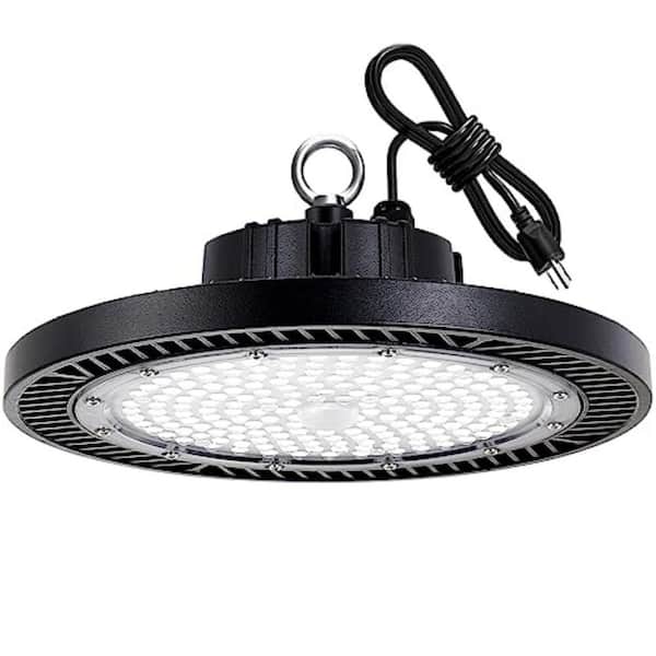 5 ft. 200-Watt Equivalent LED Black High Bay Light Dimmable 5000K UFO Fixture for Garage Warehouse Workshop