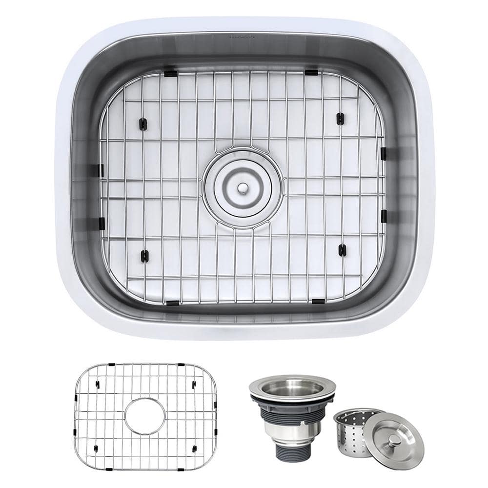 Ruvati 23" Stainless Steel Undermount Kitchen Sink with Grid