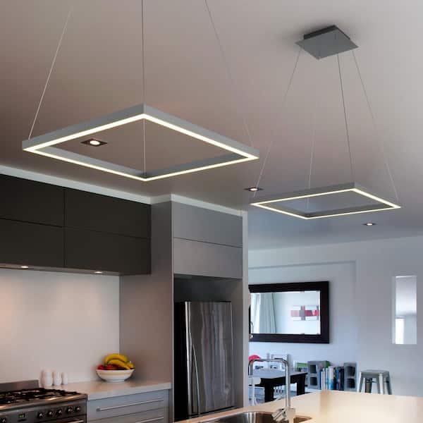 VONN Lighting Atria Silver Modern/Contemporary Linear LED Kitchen Island Light