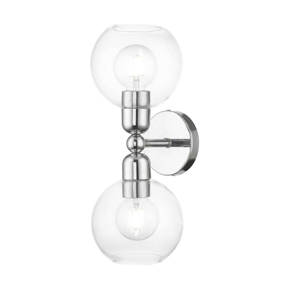 Westridge 16.5 in. 2-Light Polished Chrome Vanity Light with Clear Glass price history on PriceWatchPro