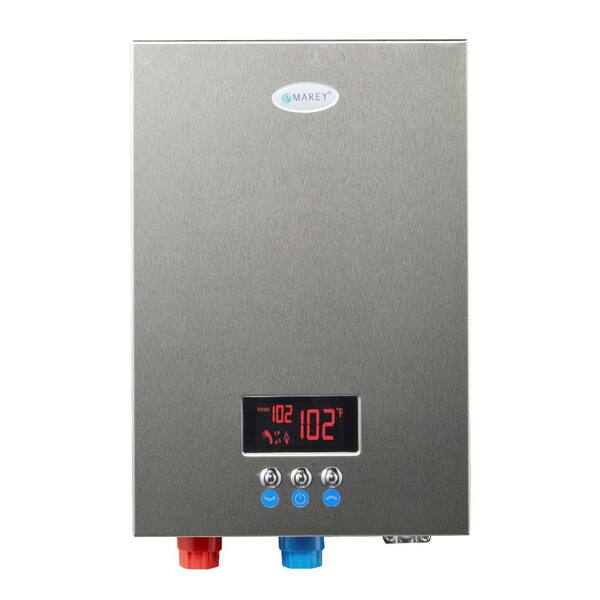 MAREY 27 kW, 6.5 GPM ETL Certified 220-Volt Self-Modulating Residential Multiple Points of Use Tankless Electric Water Heater