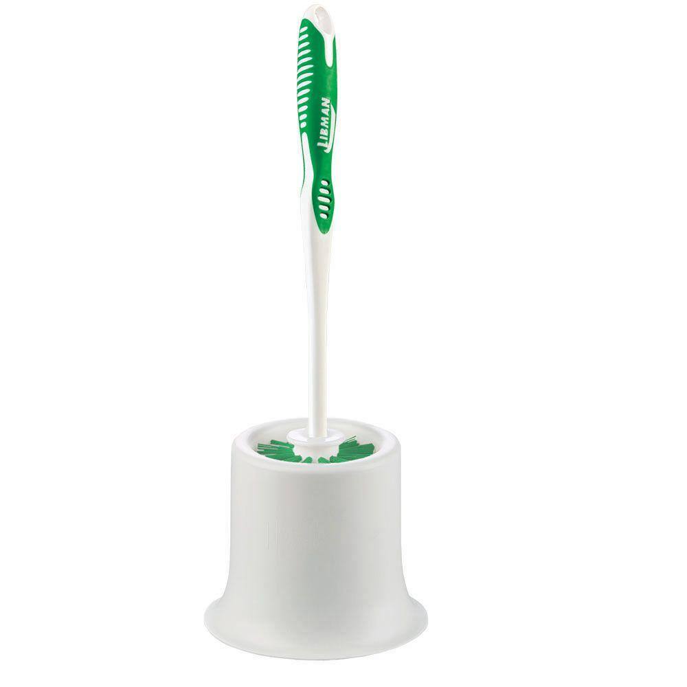 Green and White Polypropylene Toilet Brush and Holder Set