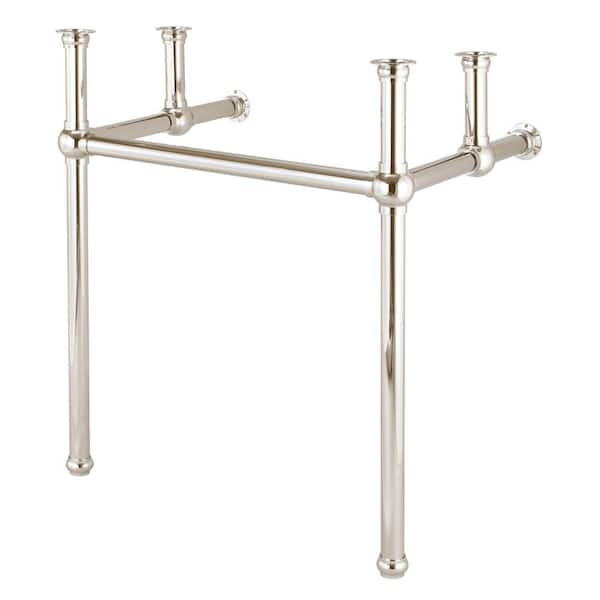 Embassy 30 in. Brass Wash Stand Legs with Polished Nickel Connectors Embassy 30 in. Brass Wash Stand Legs with Polished Nickel Connectors