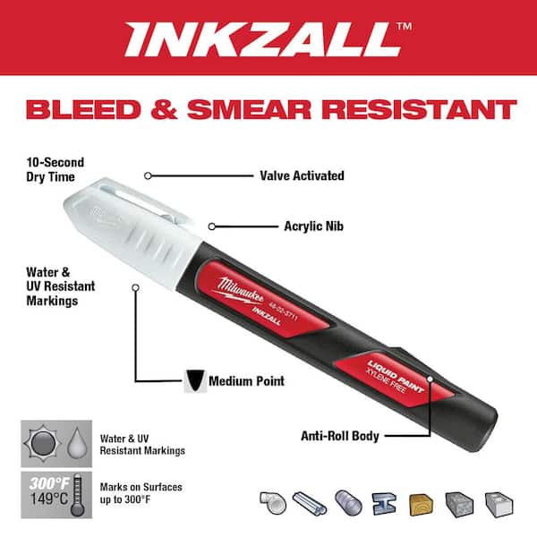 INKZALL White Paint Marker