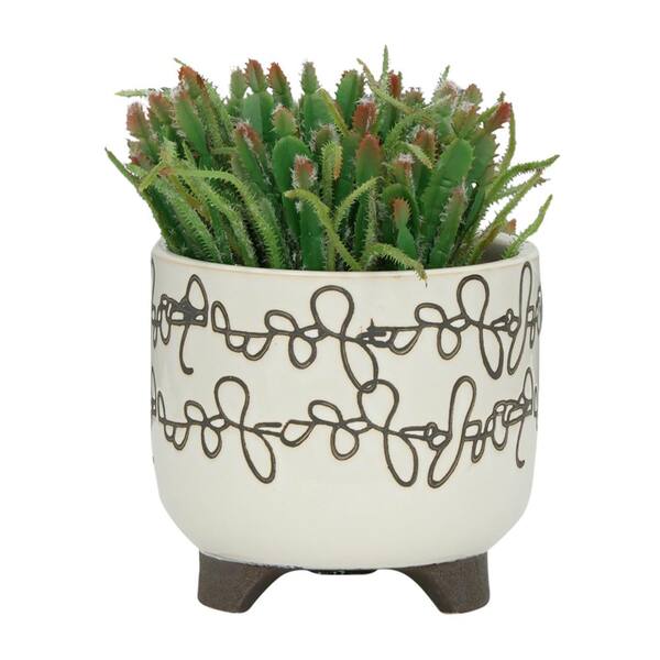 HOTEBIKE 4.5-7.1 in. White Ceramic Plant and Flower Pot, Indoor and Outdoor  Planter (5-Piece Set) LING10142 - The Home Depot