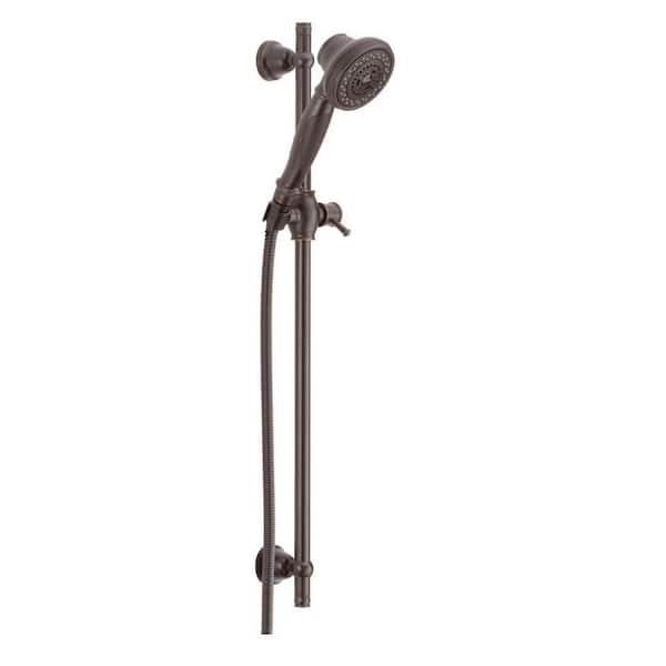 3-Spray Patterns 1.75 GPM 3.75 in. Wall Mount Handheld Shower Head with Slide Bar in Venetian Bronze